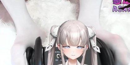 藤兎Fullmoon中文ASMR恋足向 用白色过膝袜蹭耳朵按摩